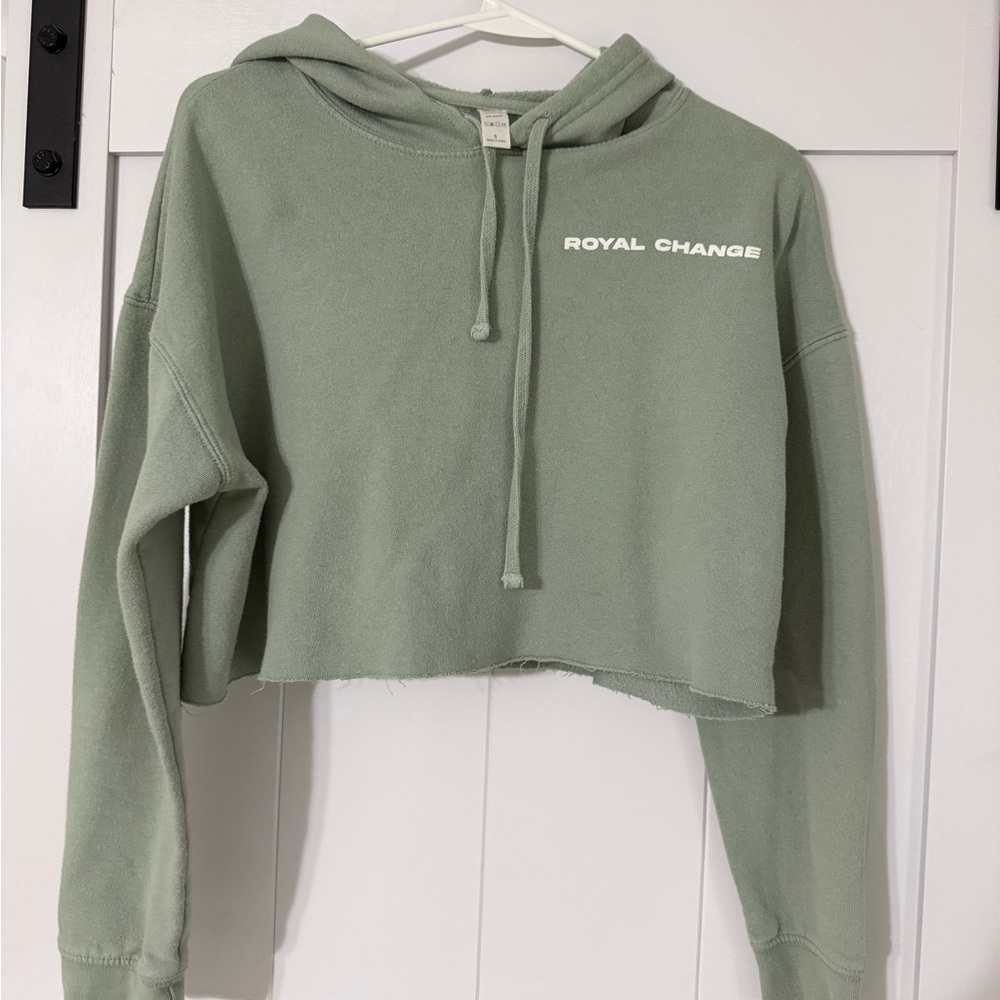 Sage Green Cropped Hoodie